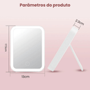 Espelho de Maquiagem LED Recarregável com 3 Modos de Luz