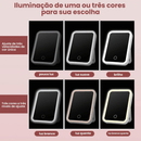 Espelho de Maquiagem LED Recarregável com 3 Modos de Luz